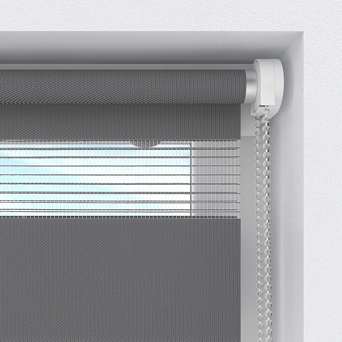 Expo Ambiente Doppelrollo MiniB x H: 100 x 150 cm, Grau Detail Shot