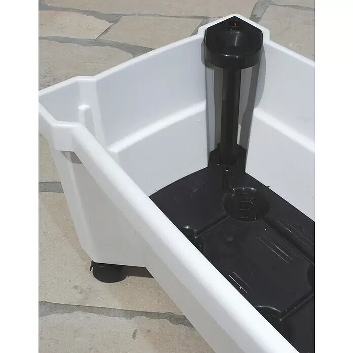 KHW Pflanzkasten mit Spalier - Außenmaß (L x B x H): 79 x 35 x 115 cm, Kunststoff, Weiß - Detailaufnahme