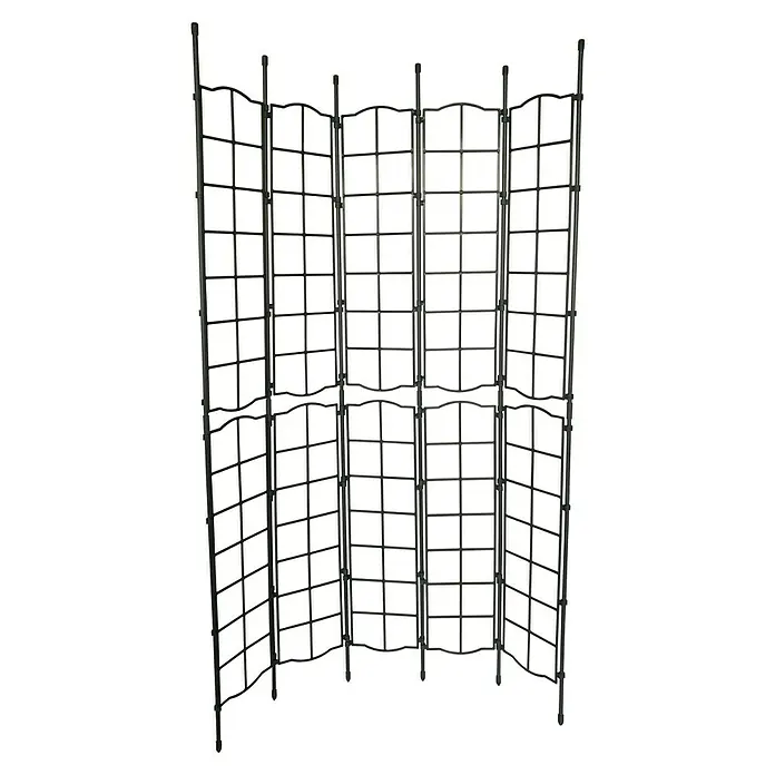 KHW Pflanzkasten mit Spalier - Außenmaß (L x B x H): 79 x 35 x 115 cm, Kunststoff, Grau - Eleganter, schwarzer Raumteiler mit Gittermuster. Ein stilvolles Element für jeden Raum, das Privatsphäre und Struktur bietet.