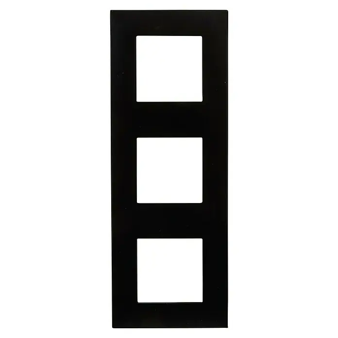 Legrand Valena Next Marco - Negro/Cromo, Modelo de mecanismos: x 3, Plástico, Instalar - Cubierta de placa de pared triple negra, ideal para cubrir interruptores y enchufes. Un complemento moderno para cualquier habitación.