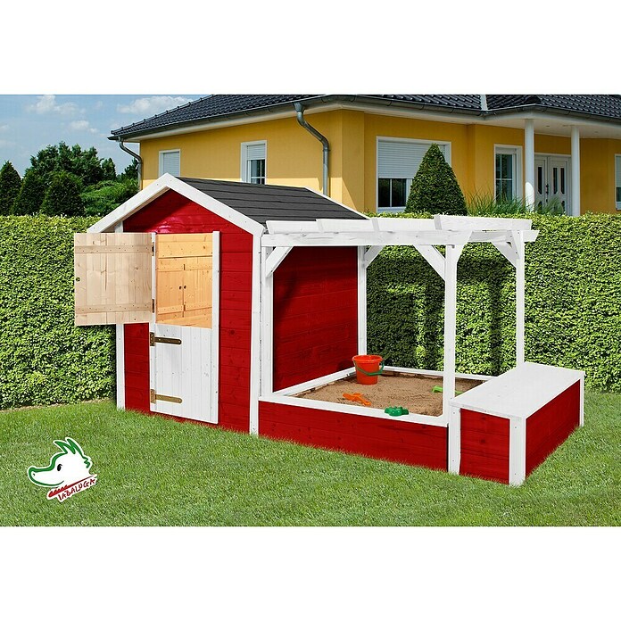 Weka Spielhaus Tabaluga (286 x 153 x 154 cm, Holz, Lasiert, Schwedenrot) | BAUHAUS