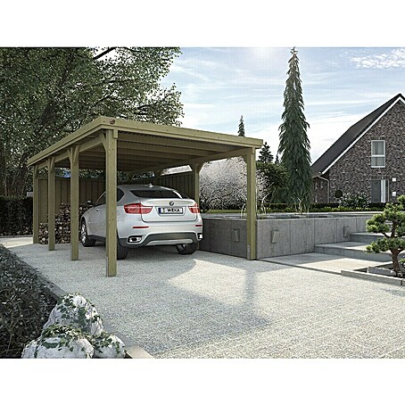 Weka Carport 617 (Holz, Grundfläche: 17,375 m², Mit Stahldach)