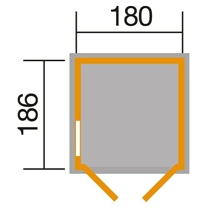 Weka Gerätehaus 346205 cm, 206 cm, Holz, Natur Sketch