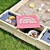 Muddy Buddy Sandkasten Beach Rebel (L x B x H: 135 x 125 x 20 cm, Holz, Rosa/Natur) | BAUHAUS