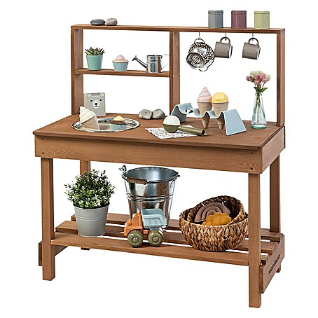 Muddy Buddy Matschküche Mud Starter (80 x 40 x 90 cm, Holz, Braun)