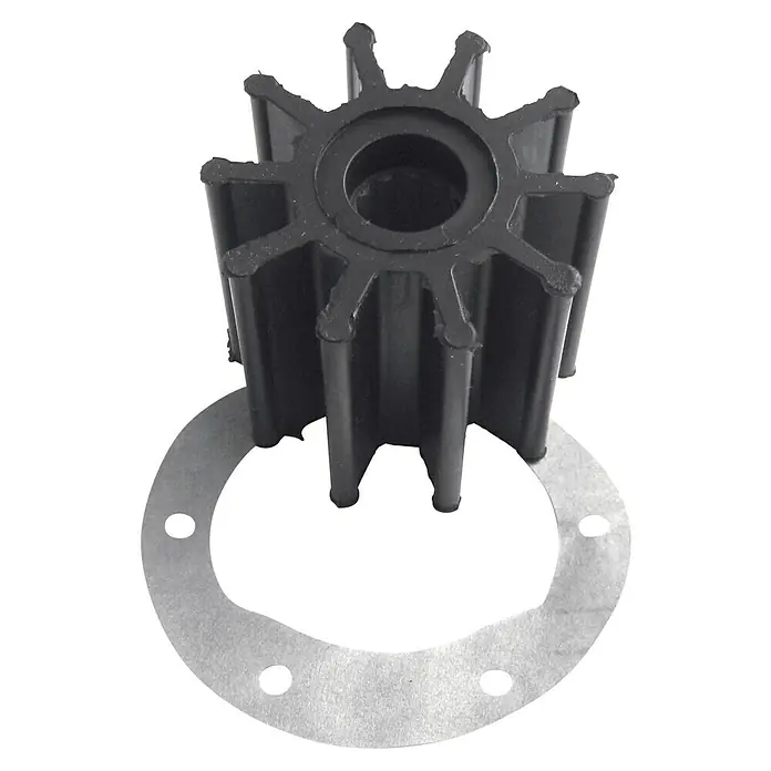 Impeller - Ø x L: 57,18 x 50,25 mm, Wellendurchmesser: 14,29 mm - Produktabbildung eines Impellers mit Dichtung, ein wesentliches Ersatzteil für diverse Pumpensysteme, ideal für Wartung und Reparatur.