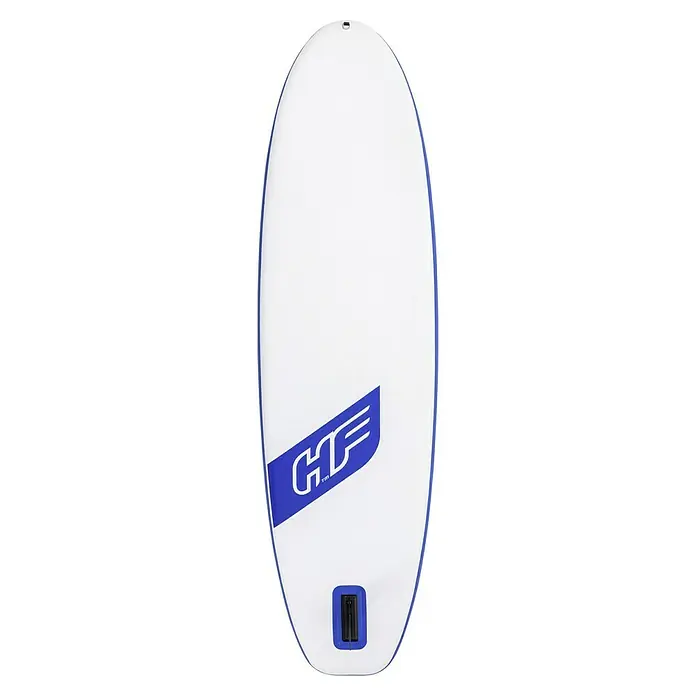 Bestway Juego de paddle surf Oceana - L x An x Al: 305 x 84 x 12 cm, Carga útil: 120 kg, Hinchable - Tabla de SUP inflable blanca con logotipo azul y aleta. Ideal para aguas tranquilas y sesiones de remo relajantes.