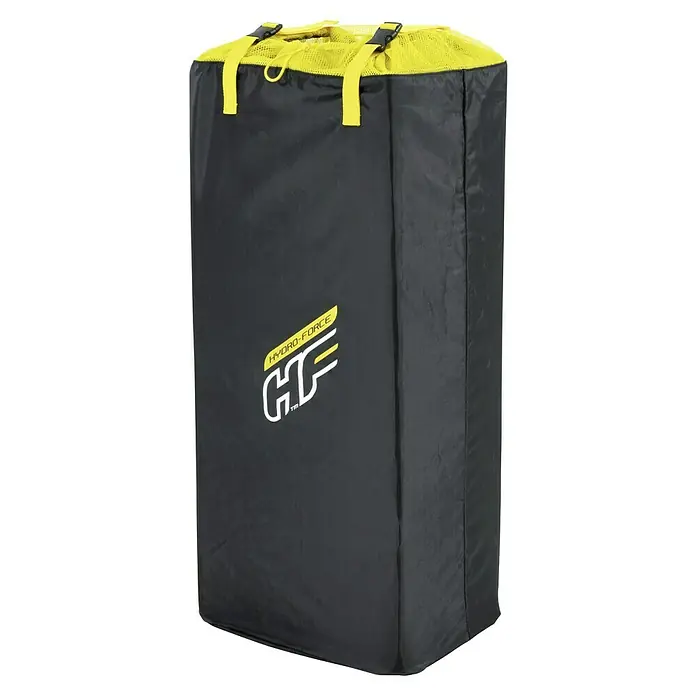 Bestway Juego de paddle surf Oceana - L x An x Al: 305 x 84 x 12 cm, Carga útil: 120 kg, Hinchable - Una bolsa de almacenamiento Hydro-Force negra con una parte superior de malla amarilla y correas amarillas. Ideal para guardar y transportar equipos.