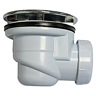 Válvula sifónica para ducha (Diámetro salida: 90 mm, Tapa desagüe, Blanco)