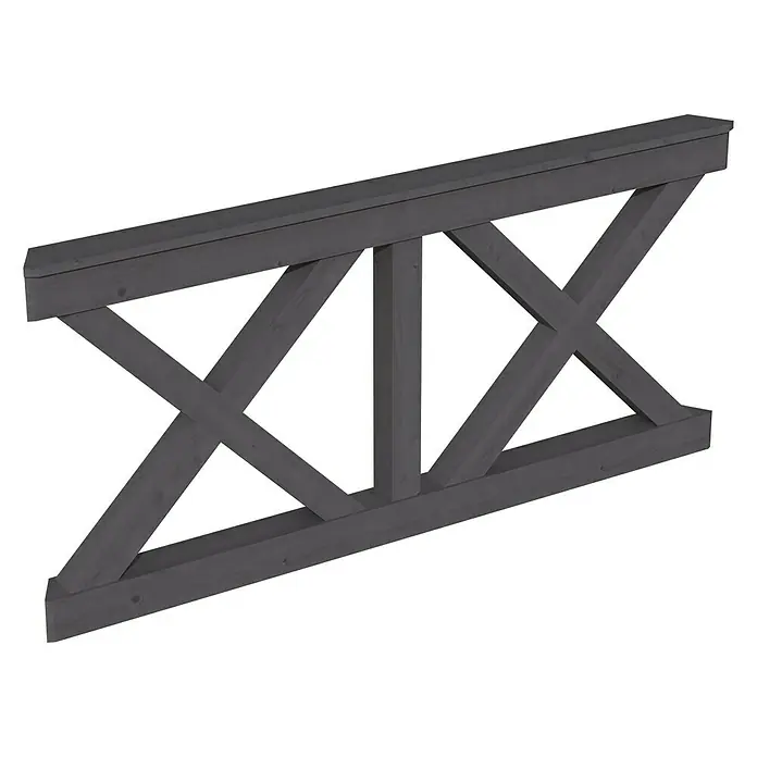 SKAN HOLZ Brüstungsgeländer Andreaskreuz - Passend für: Skan Holz Pavillon Nice 3, Schiefergrau - Graue Holzbalustrade mit Kreuzmuster. Das Geländer ist stabil und dekorativ, ideal für Balkone oder Terrassen.