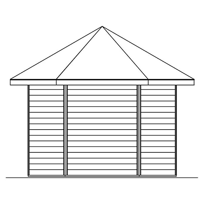 Skan Holz Gartenhaus AmeloHolz, Schwedenrot Sketch