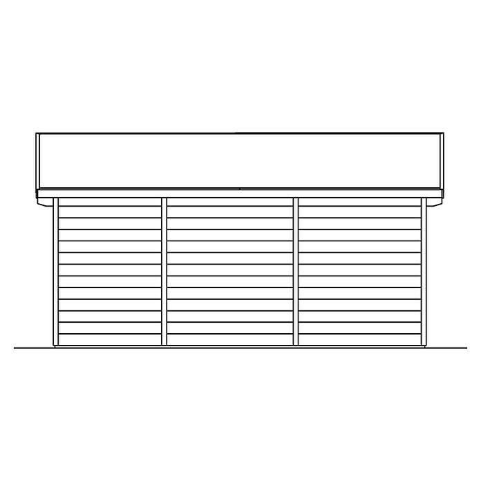 Skan Holz Holzunterstand Knut250 x 430 x 249,5 cm, Natur Sketch