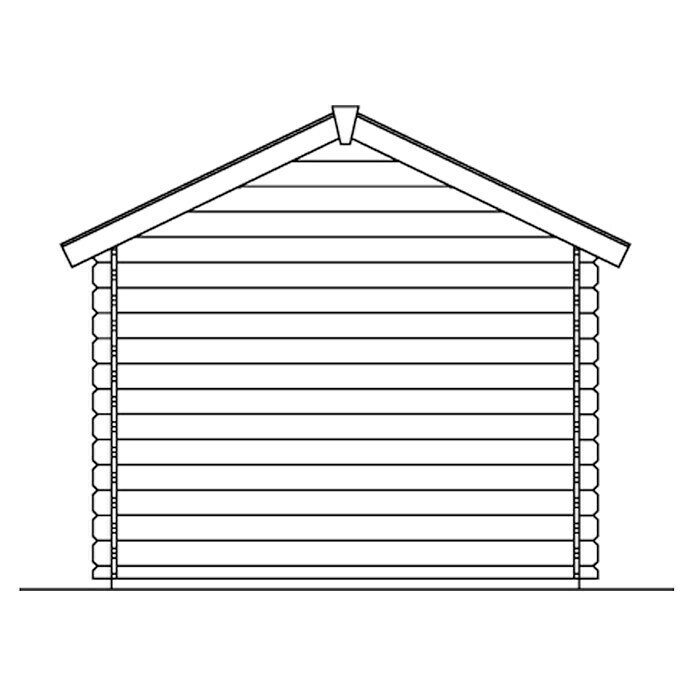 Skan Holz Gartenhaus Porto 1B x T: 280 x 255 cm, Holz, 5 m², Wandstärke: 28 mm Sketch