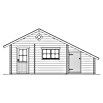 SKAN HOLZ Gartenhaus Esbjerg 3 (Außenmaß inkl. Dachüberstand (B x T): 720 x 660 cm, Holz, Natur) | BAUHAUS