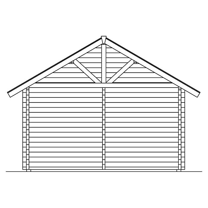 Skan Holz Gartenhaus Toronto 2B x T: 500 x 640 cm, Holz, Wandstärke: 70 mm, 19 mm Dachschalung mit Konter- & Dachlattung Sketch