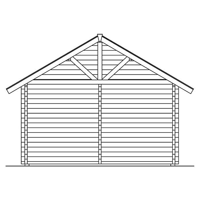 Skan Holz Gartenhaus Toronto 4B x T: 500 x 740 cm, Holz, Wandstärke: 70 mm, 19 mm Dachschalung mit Konterlattung & 2. Dachschalung Sketch