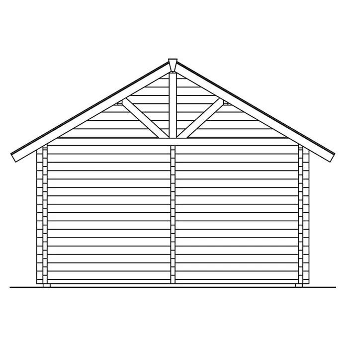 SKAN HOLZ Gartenhaus Toronto 4 - Außenmaß inkl. Dachüberstand (B x T): 500 x 740 cm, Holz, Natur, 27,72 m², 1 Lage Dachschalung - Abbildung eines Holzhauses mit Satteldach und horizontaler Holzverkleidung. Traditionelles Design und robuste Bauweise.