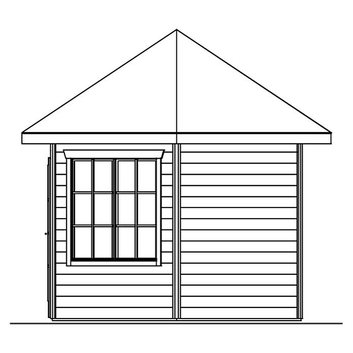 Skan Holz Gartenhaus AmeloHolz, Schwedenrot Sketch