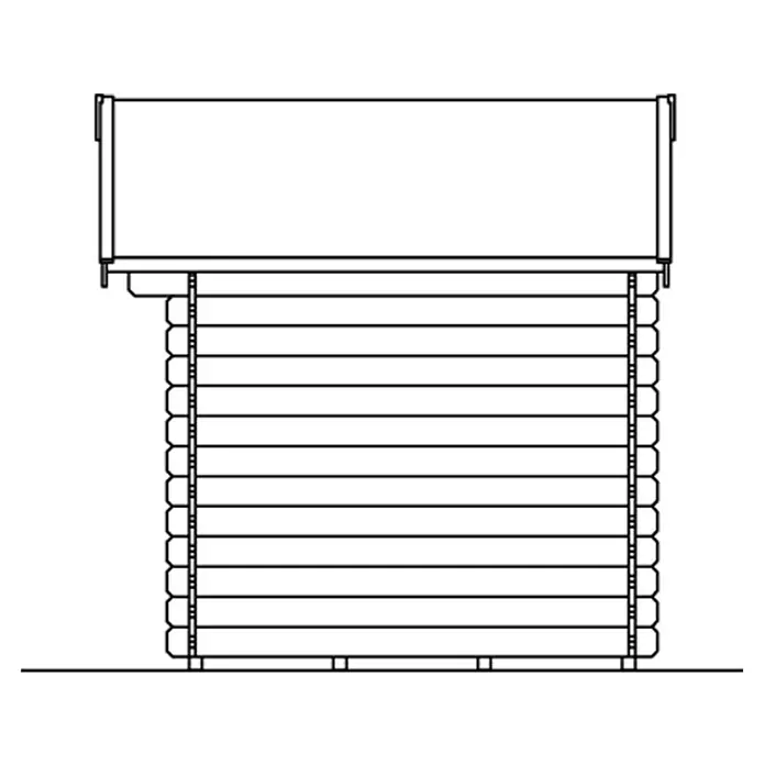 SKAN HOLZ Gartenhaus Porto 1 - Außenmaß inkl. Dachüberstand (B x T): 280 x 255 cm, Holz, Natur - Schema eines Blockhauses mit rechteckigem Dach und horizontal verlaufenden Baumstämmen für Wände. Robustheit und Wärmeausstrahlung.