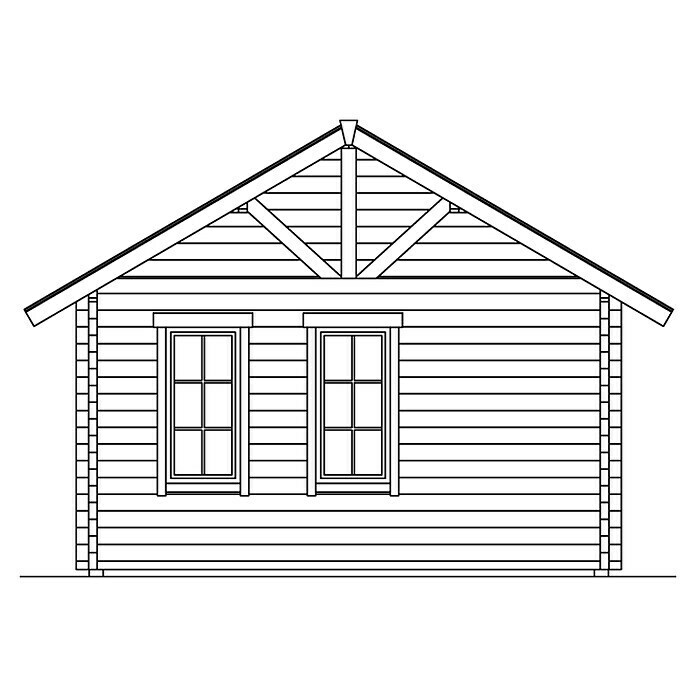 Skan Holz Gartenhaus Toronto 2B x T: 500 x 640 cm, Holz, Wandstärke: 70 mm, 19 mm Dachschalung mit Konter- & Dachlattung Sketch