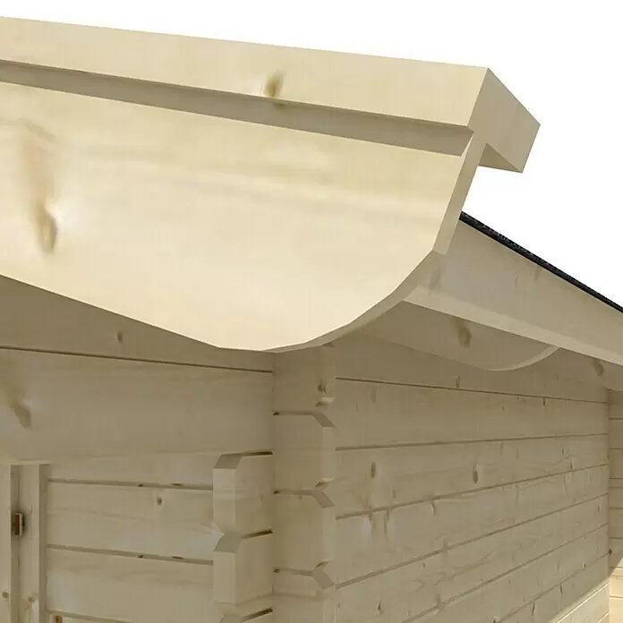SKAN HOLZ Gartenhaus Arosa 1 - Außenmaß inkl. Dachüberstand (B x T): 400 x 380 cm, Holz, Natur - Detailaufnahme
