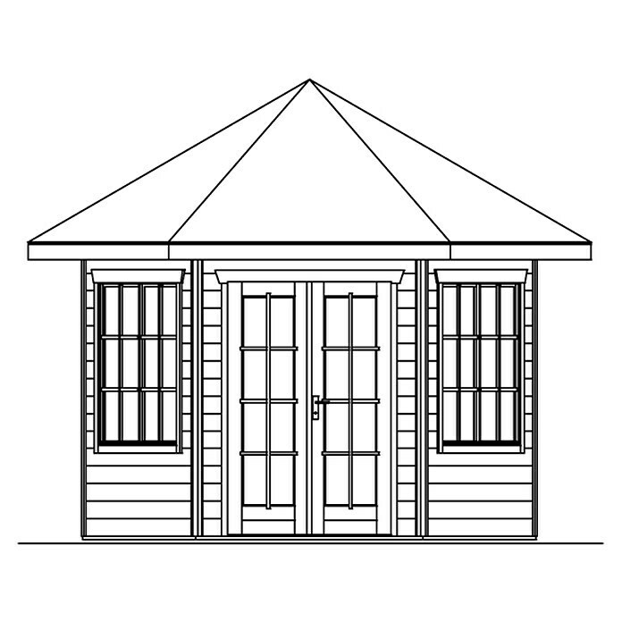 Skan Holz Gartenhaus AmeloHolz, Schwedenrot Sketch