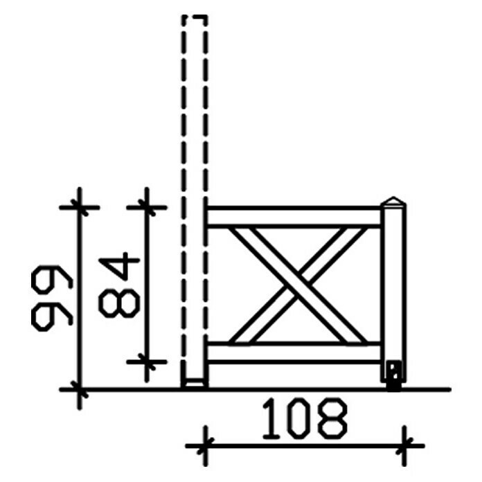 Skan Holz BrüstungsgeländerPassend für: Skan Holz Leimholz-Pavillons, Pfostenabstand min. 270 cm, Nussbaum Sketch