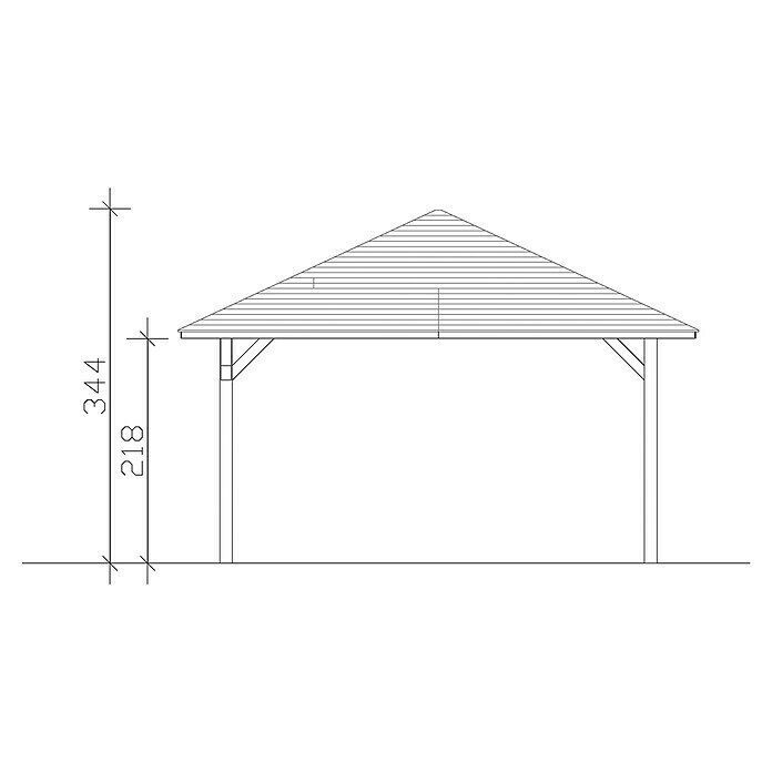 Skan Holz Pavillon Cannes 3L x B: 504 x 504 cm, Schiefergrau Sketch