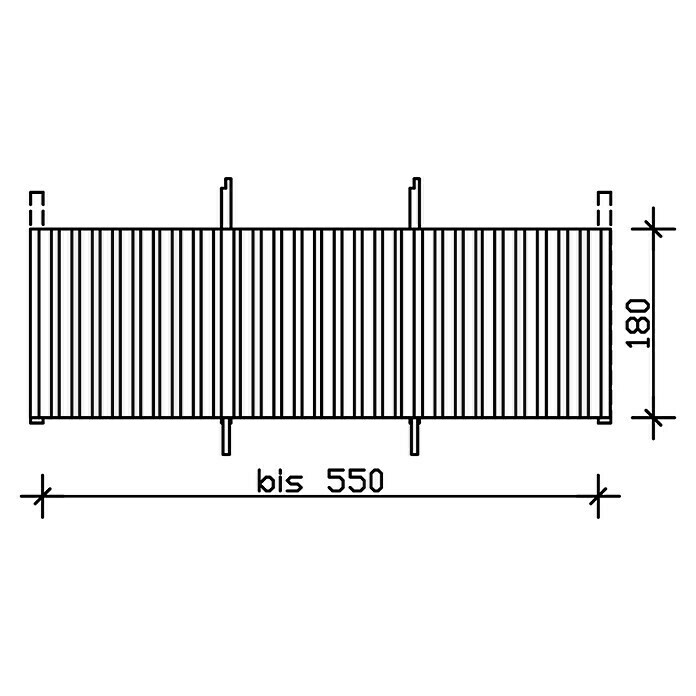 Skan Holz RückwandB x H: 550 x 180 cm, Passend für: Skan Holz Carports, Natur Sketch