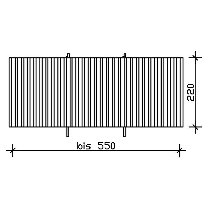 Skan Holz RückwandB x H: 550 x 220 cm, Passend für: Skan Holz Carports, Natur Sketch