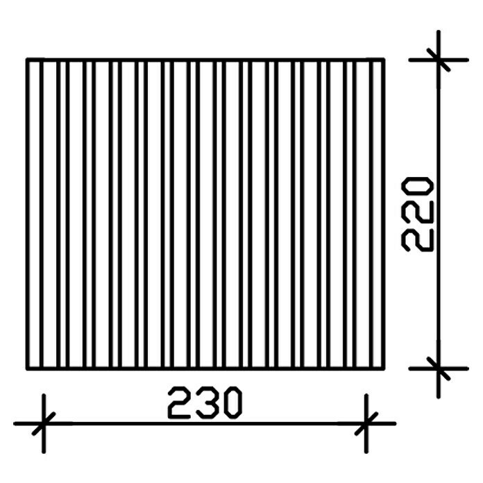 Skan Holz SeitenwandB x H: 230 x 220 cm, Passend für: Skan Holz Carports, Natur Sketch