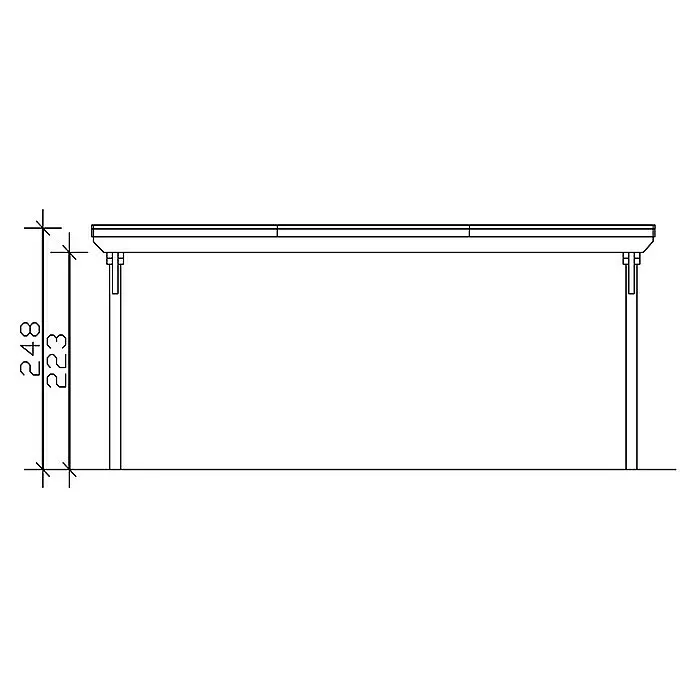 Skan Holz Carport EmslandAußenmaß inkl. Dachüberstand (B x T): 6,13 x 6,04 m, Doppelcarport, Eiche Hell, Materialspezifizierung Dach: Aluminium-Dachplatten