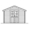 SKAN HOLZ Gartenhaus Faro 1 (Außenmaß inkl. Dachüberstand (B x T): 340 x 300 cm, Holz, Natur) | BAUHAUS