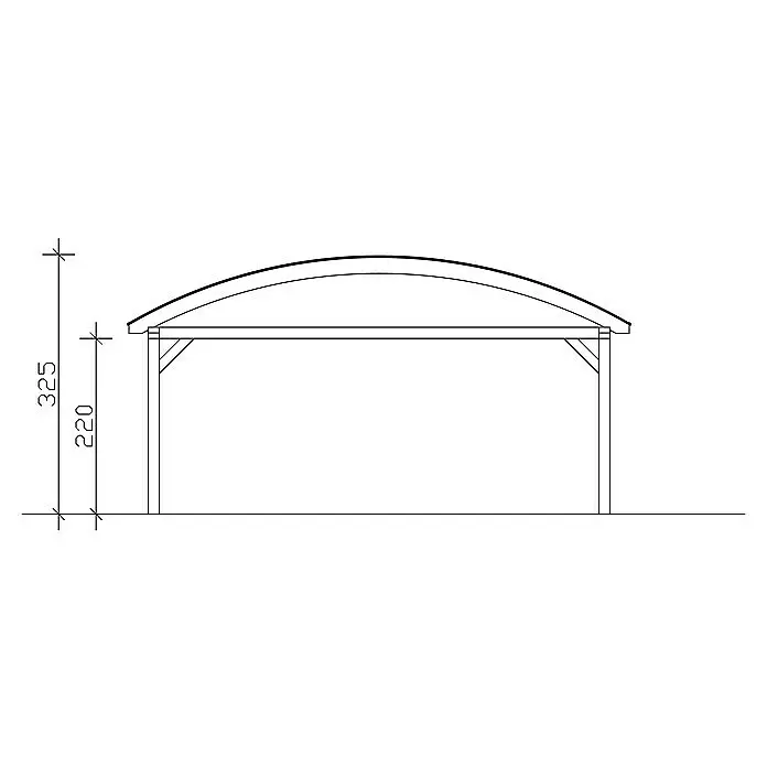 Skan Holz Carport FrankenAußenmaß inkl. Dachüberstand (B x T): 6,35 x 9,69 m, Doppelcarport, Schiefergrau