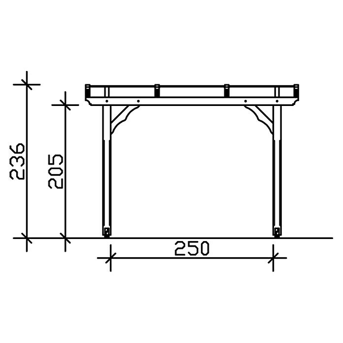 Skan Holz Pavillon MarseilleL x B: 350 x 327 cm, Natur Sketch