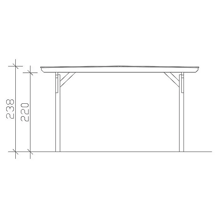 Skan Holz Carport OdenwaldAußenmaß inkl. Dachüberstand (B x T): 4,28 x 6,48 m, Einzelcarport, Weiß