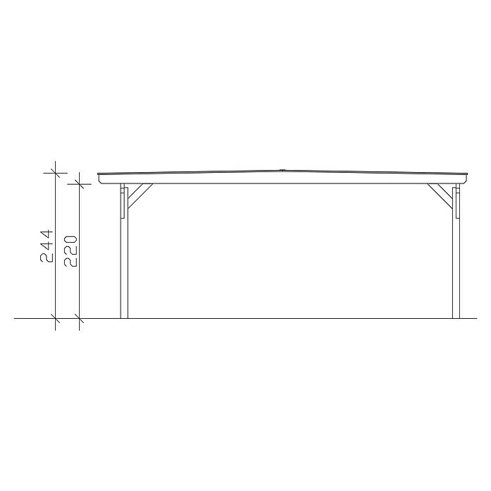 Skan Holz Doppelcarport OdenwaldL x B: 541 x 640 cm, Einfahrtshöhe: 220 cm, Schiefergrau Sketch