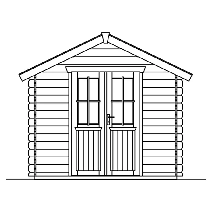 SKAN HOLZ Gartenhaus Palma 3 - Außenmaß inkl. Dachüberstand (B x T): 280 x 355 cm, Holz, Natur - Abbildung eines Holzgartenhauses mit Doppeltür und Satteldach, ideal für die Aufbewahrung von Gartengeräten und Zubehör.