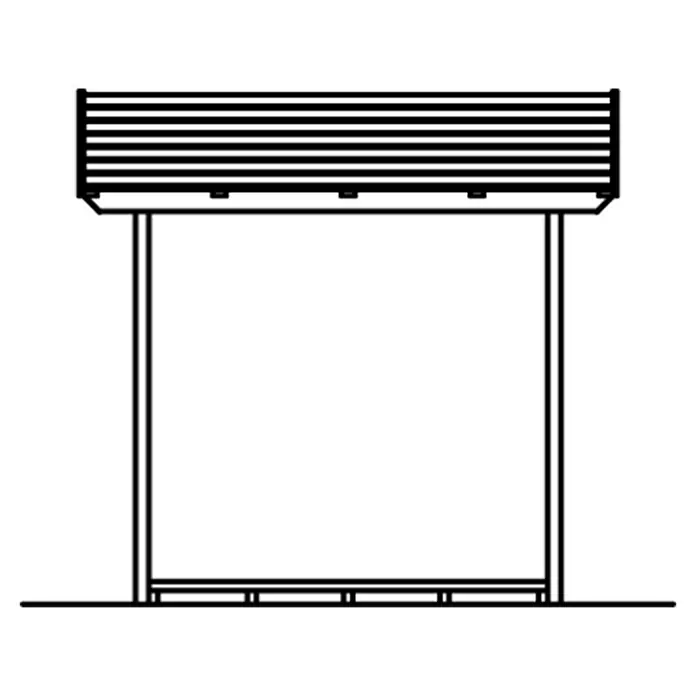SKAN HOLZ Kaminholzregal Paul 1 - 240 x 88 x 229 cm, Holz, Natur - Bushaltestelle mit horizontalen Linien am oberen Ende und mit klaren Linien, ideal für modernes Stadtbild.