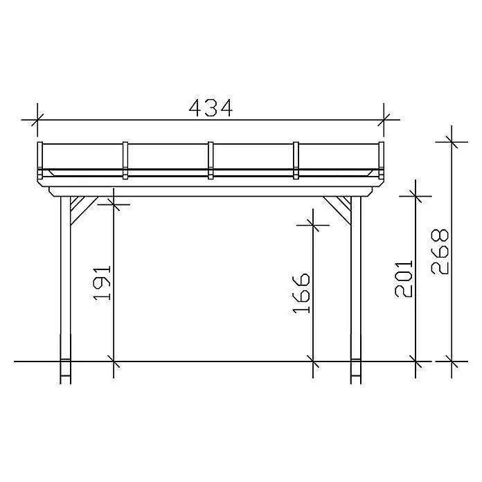 Skan Holz Terrassenüberdachung SanremoB x T: 434 x 250 cm, Schiefergrau, Fichtenholz
