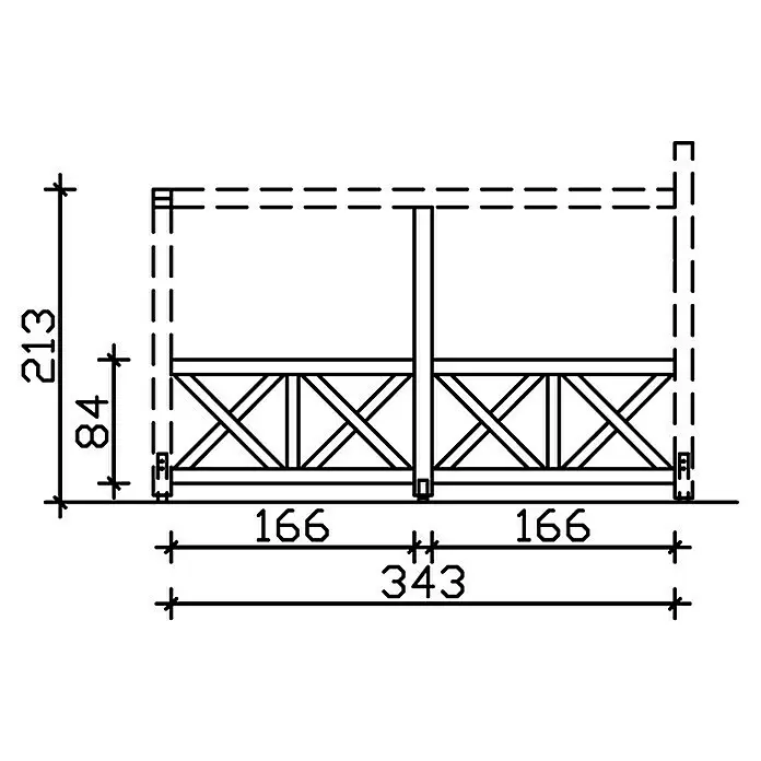 Skan Holz Seitenwand AndreaskreuzPassend für: Skan Holz Leimholz-Terrassenüberdachungen, Tiefe 400/389 cm, freistehend, Weiß