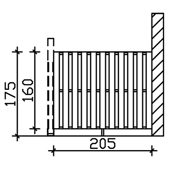 Skan Holz SeitenwandPassend für: Skan Holz Terrassenüberdachungen aus Douglasie, Tiefe 250 cm, Natur Sketch