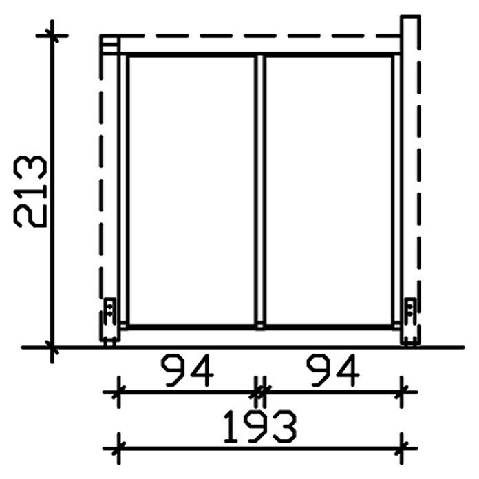 Skan Holz SeitenwandPassend für: Skan Holz Leimholz-Terrassenüberdachungen, Tiefe 250/239 cm, freistehend, Nussbaum Sketch