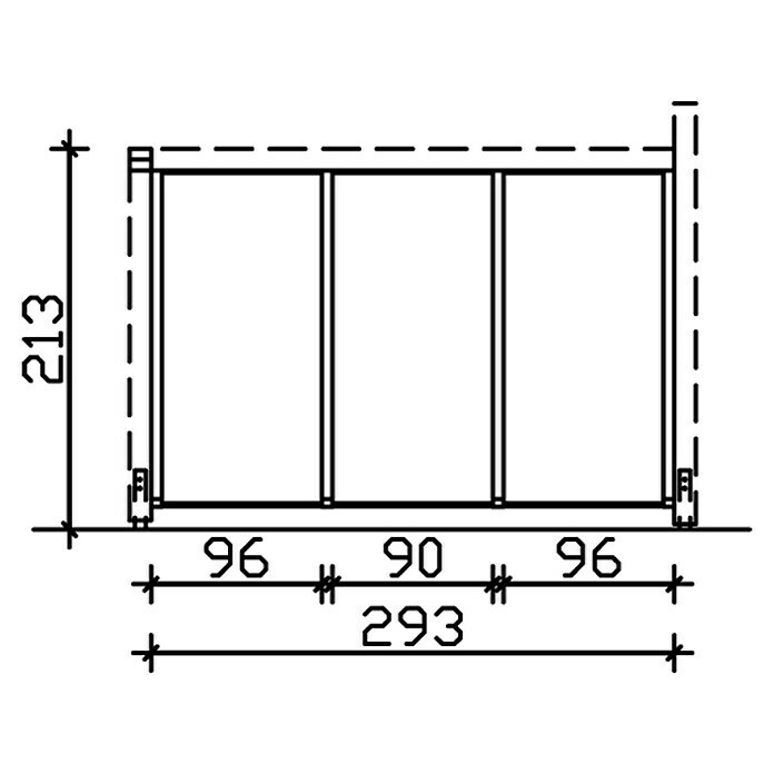 Skan Holz SeitenwandPassend für: Skan Holz Leimholz-Terrassenüberdachungen, Tiefe 350/339 cm, freistehend, Natur Sketch