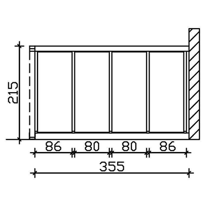 Skan Holz SeitenwandPassend für: Skan Holz Leimholz-Terrassenüberdachungen, Tiefe 400/389 cm, Natur Sketch