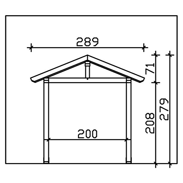 Skan Holz Vordach Stralsund 4L x T: 289 cm x 116 cm, Natur Sketch