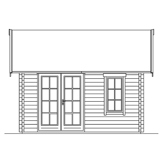 Skan Holz Gartenhaus Toronto 1Außenmaß inkl. Dachüberstand (B x T): 500 x 500 cm, Holz, Natur, 17,64 m², Dachschalung & Dachlattung