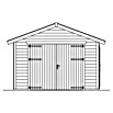SKAN HOLZ Garage Varberg 1 (Außenmaß inkl. Dachüberstand (B x T): 410 x 585 cm, Unbehandelt Natur) | BAUHAUS