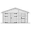 SKAN HOLZ Garage Varberg 2 (Außenmaß inkl. Dachüberstand (B x T): 540 x 585 cm, Unbehandelt Natur) | BAUHAUS