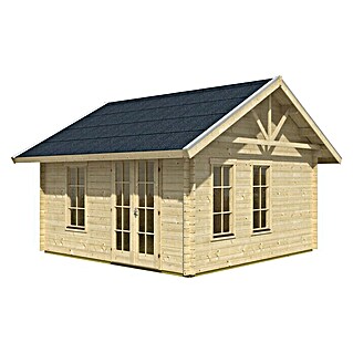 Skan Holz Gartenhaus Bern 1 (Außenmaß inkl. Dachüberstand (B x T): 500 x 500 cm, Holz, Natur, 2 Lagen Dachschaltung)